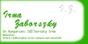 irma zaborszky business card